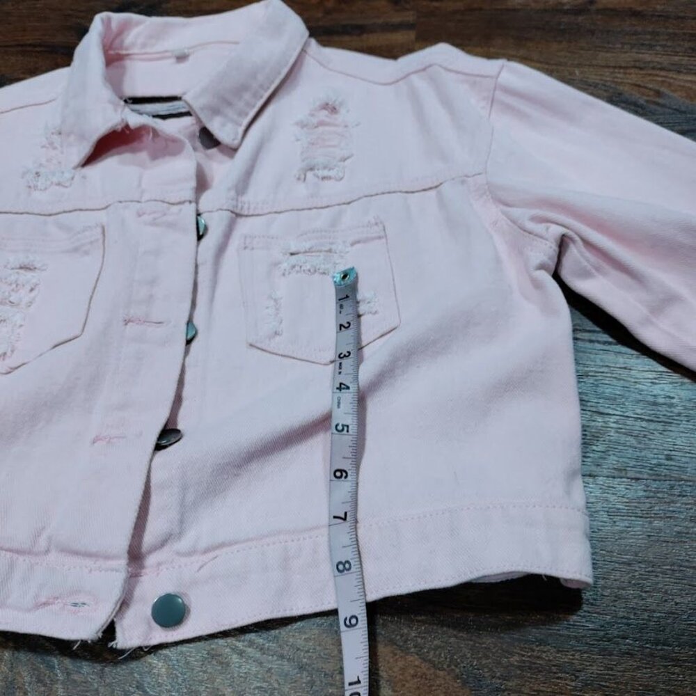 Veveret Cowboy Carter Prairie Coachella Crop Distressed Fringe Jacket Pink Small - Picture 10 of 13